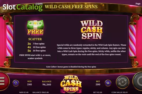 Οθόνη8. Wild Cash Spins Κουλοχέρης