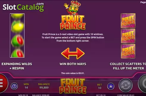 Οθόνη5. Fruit Prince Κουλοχέρης 