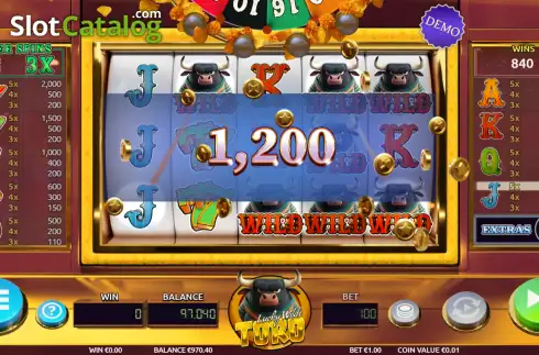 Οθόνη3. Lucky Wilds Toro Κουλοχέρης
