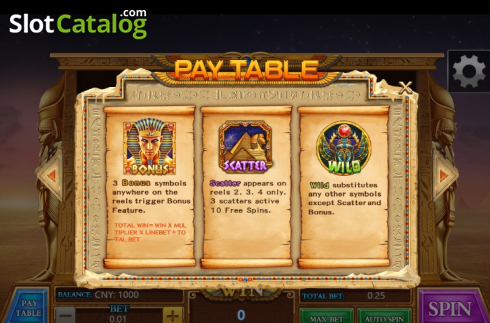 Οθόνη7. Pharaos Treasure (Aiwin Games) Κουλοχέρης