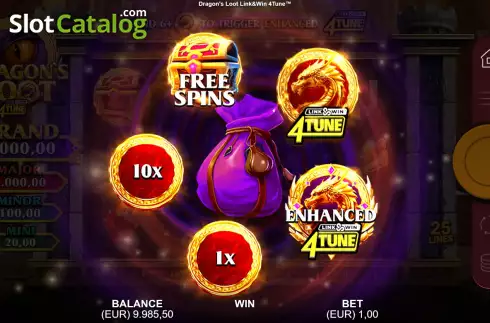 Οθόνη6. Dragon's Loot Link&Win 4Tune Κουλοχέρης
