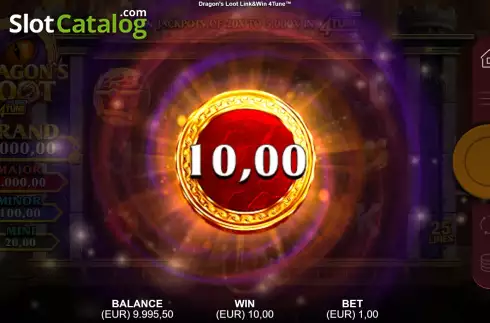 Οθόνη8. Dragon's Loot Link&Win 4Tune Κουλοχέρης