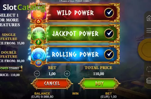 Οθόνη6. 3 Powers of Zeus: Power Combo Κουλοχέρης
