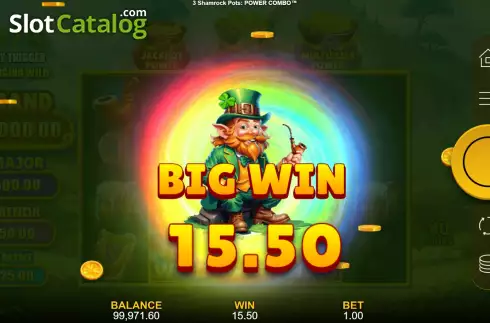 Οθόνη6. 3 Shamrock Pots: Power Combo Κουλοχέρης