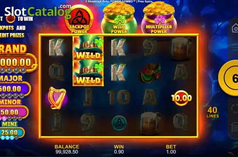 Οθόνη9. 3 Shamrock Pots: Power Combo Κουλοχέρης