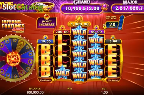 Οθόνη2. Inferno Fortunes Rising Rewards King Millions Κουλοχέρης