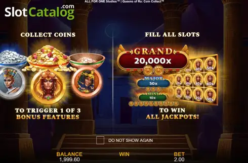 Οθόνη2. Queens of Ra Coin Collect King Millions Κουλοχέρης
