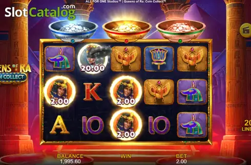 Οθόνη3. Queens of Ra Coin Collect King Millions Κουλοχέρης