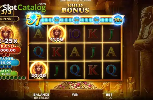 Οθόνη3. Queens of Ra Rising: Coin Collect Κουλοχέρης
