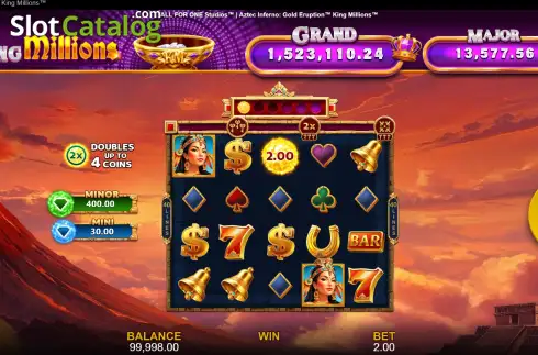 Οθόνη2. Aztec Inferno: Gold Eruption King Millions Κουλοχέρης
