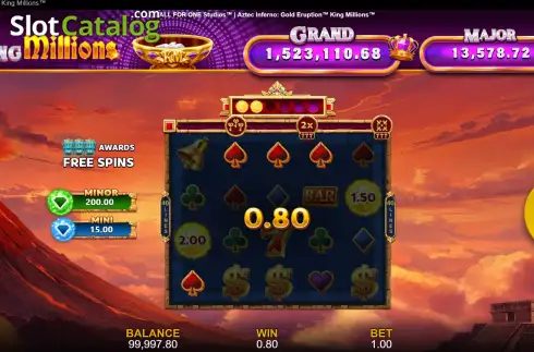 Οθόνη3. Aztec Inferno: Gold Eruption King Millions Κουλοχέρης