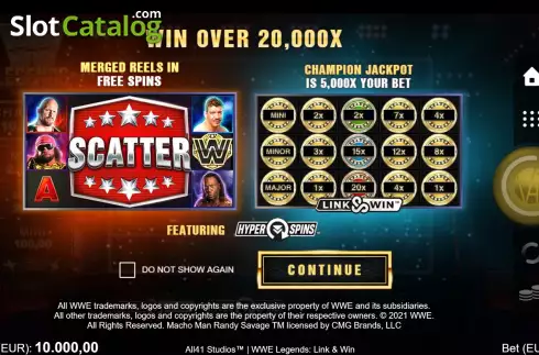 Οθόνη2. WWE Legends Link & Win Κουλοχέρης 