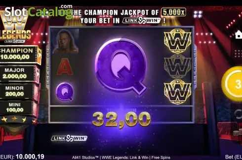 Οθόνη8. WWE Legends Link & Win Κουλοχέρης 