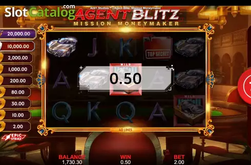 Οθόνη5. Agent Blitz: Mission Moneymaker Κουλοχέρης