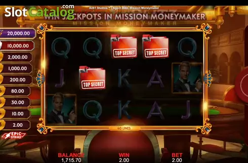 Οθόνη6. Agent Blitz: Mission Moneymaker Κουλοχέρης