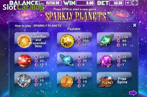 Οθόνη4. Sparkly Planets Κουλοχέρης