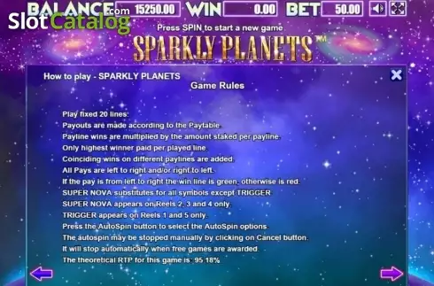 Οθόνη6. Sparkly Planets Κουλοχέρης