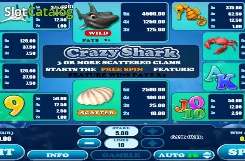 Οθόνη5. Crazy Shark (AlteaGaming) Κουλοχέρης