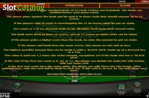 Οθόνη7. Blackjack (Amatic) Κουλοχέρης