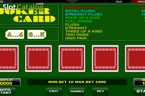 Οθόνη2. Joker Card Poker (Amatic Industries) Κουλοχέρης