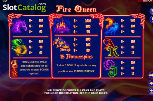 Οθόνη7. Fire Queen (Amatic Industries) Κουλοχέρης
