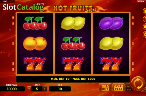 Οθόνη2. Hot Fruits Deluxe (Amatic Industries) Κουλοχέρης