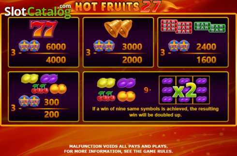 Οθόνη6. Hot Fruits 27 Κουλοχέρης