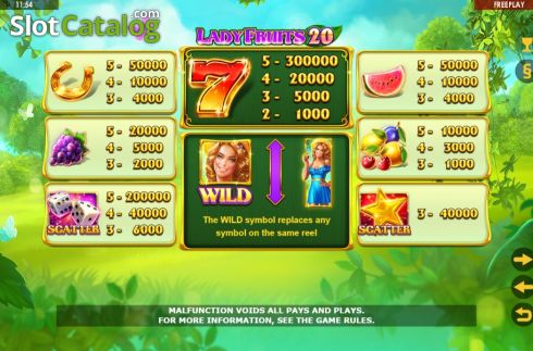 Οθόνη6. Lady Fruits 20 Κουλοχέρης