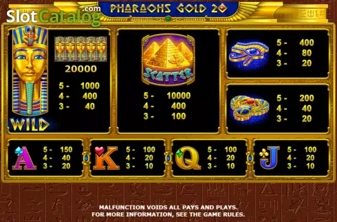 Οθόνη6. Pharaohs Gold 20 Κουλοχέρης 