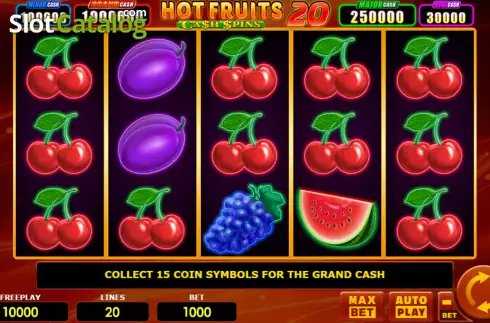 Οθόνη2. Hot Fruits 20 Cash Spins Κουλοχέρης