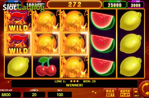 Οθόνη3. Hot Fruits 20 Cash Spins Κουλοχέρης