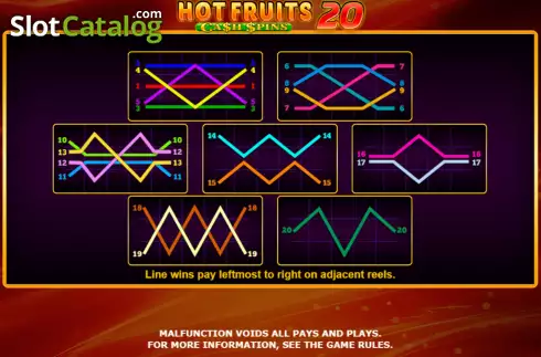 Οθόνη6. Hot Fruits 20 Cash Spins Κουλοχέρης