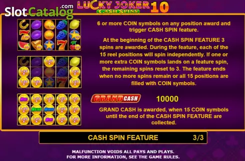 Οθόνη9. Lucky Joker 10 Cash Spins Κουλοχέρης