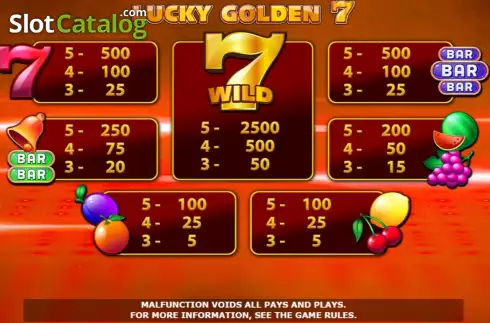 Οθόνη7. Lucky Golden 7s Κουλοχέρης