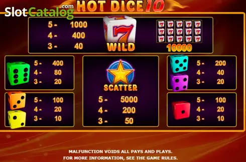 Οθόνη6. Hot Dice 10 (Amatic Industries) Κουλοχέρης