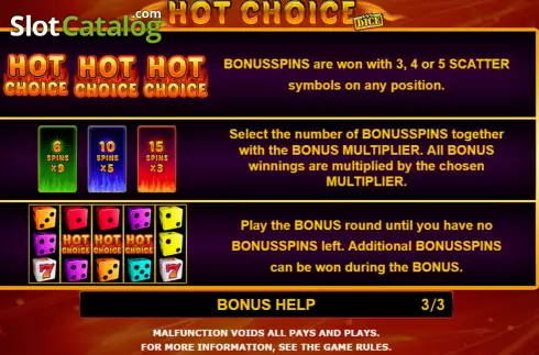 Οθόνη9. Hot Choice Dice Κουλοχέρης