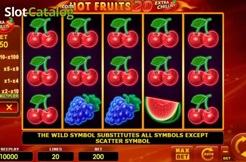 Οθόνη2. Hot Fruits 20 Extra Chillis Κουλοχέρης