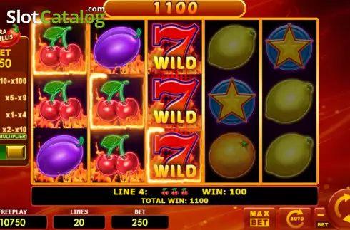 Οθόνη3. Hot Fruits 20 Extra Chillis Κουλοχέρης