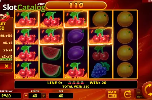 Οθόνη3. Hot Fruits 40 Extra Chillis Κουλοχέρης 