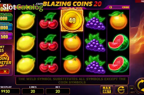 Οθόνη2. Blazing Coins 20 Hold & Win Κουλοχέρης 