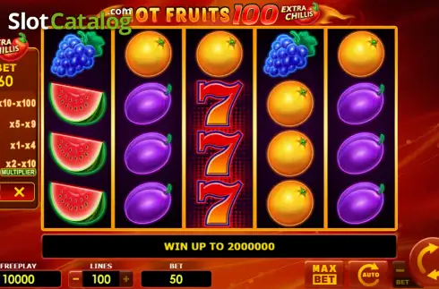 Οθόνη2. Hot Fruits 100 Extra Chillis Κουλοχέρης