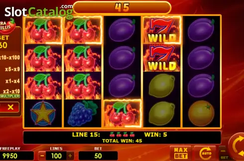 Οθόνη3. Hot Fruits 100 Extra Chillis Κουλοχέρης
