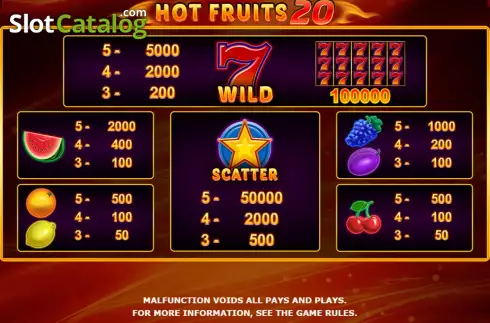 Οθόνη7. Hot Fruits 20 (Amatic Industries) Κουλοχέρης