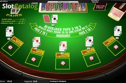 Οθόνη3. Perfect Pairs Blackjack (Amaya) Κουλοχέρης