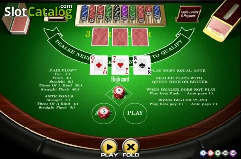 Οθόνη3. Three Card Poker (Amaya) Κουλοχέρης