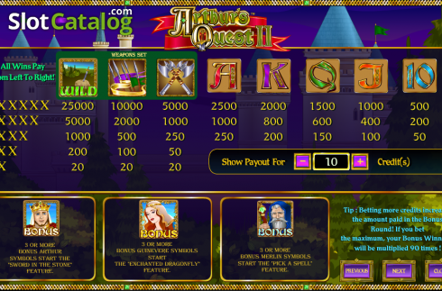 Οθόνη2. Arthur's Quest II Κουλοχέρης