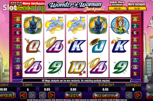 Οθόνη4. Wonder Woman Jackpots Κουλοχέρης