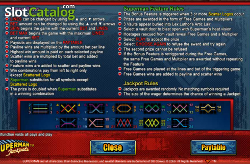 Οθόνη3. Superman Jackpots Κουλοχέρης