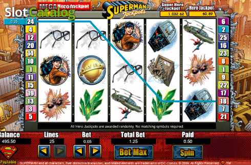 Οθόνη5. Superman Jackpots Κουλοχέρης