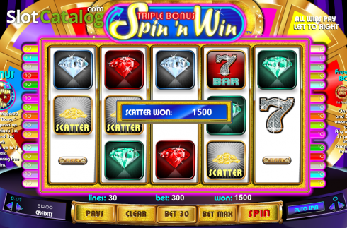 Οθόνη5. Triple Bonus Spin 'n Win Κουλοχέρης
